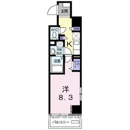 ホワイトマーベル[1K/29.99m2]の間取図