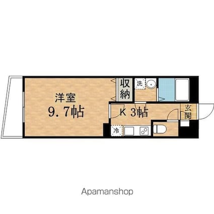 プリマヴェーラ[1K/30.94m2]の間取図