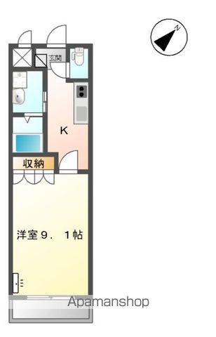 【岐阜市六条片田のアパートの間取り】