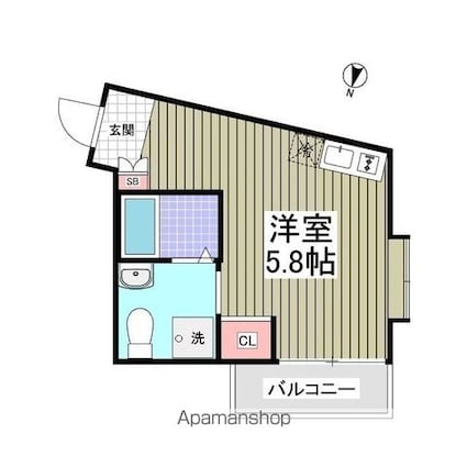 モデラート西新宿[1R/17.2m2]の間取図