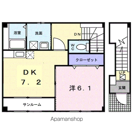 カーサセレッソ弐番館[1DK/44.09m2]の間取図
