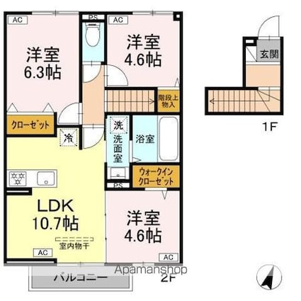Ｂｏｎｎａｒｄ（ボナール）[3LDK/63.71m2]の間取図