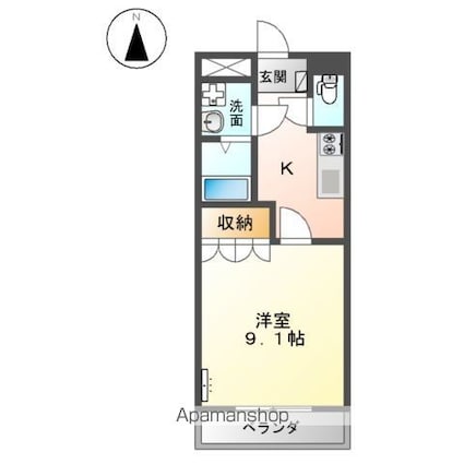 カーサ・Ｙ[1K/30.96m2]の間取図