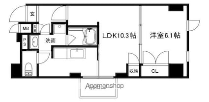 森の雫[1LDK/36.36m2]の間取図