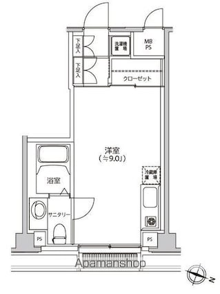 ハンプトン都立大学[1R/26.78m2]の間取図