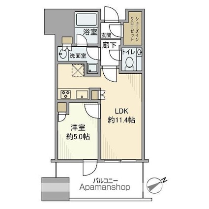 東京都港区麻布台１丁目[1LDK/44.22m2]の間取図