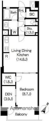 Ｂｒｉｌｌｉａ　ｉｓｔ　三軒茶屋　ブラッサムテラス[1SLDK/65.38m2]の間取図