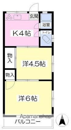 空港荘[2K/30.7m2]の間取図