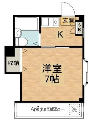 第７オカダビル[1K/19.8m2]の間取図