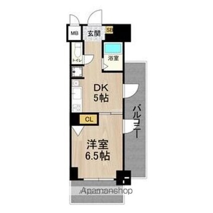 フェニックス日本橋高津[1DK/25.07m2]の間取図