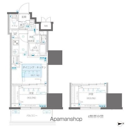 ＺＯＯＭ信濃町[1DK/27.54m2]の間取図