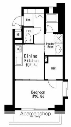 プライムアーバン武蔵小金井Ⅱ[1DK/37.03m2]の間取図