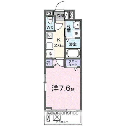 サンクレール[1K/27.02m2]の間取図