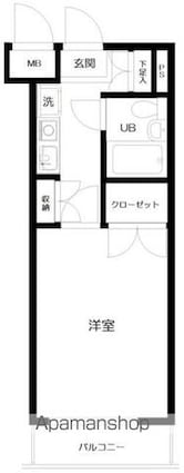 メインステージ大森海岸[1K/18.09m2]の間取図