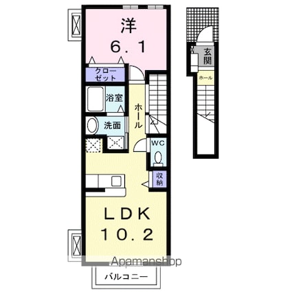 シェ　ノートル　ヨノミ[1LDK/41.98m2]の間取図