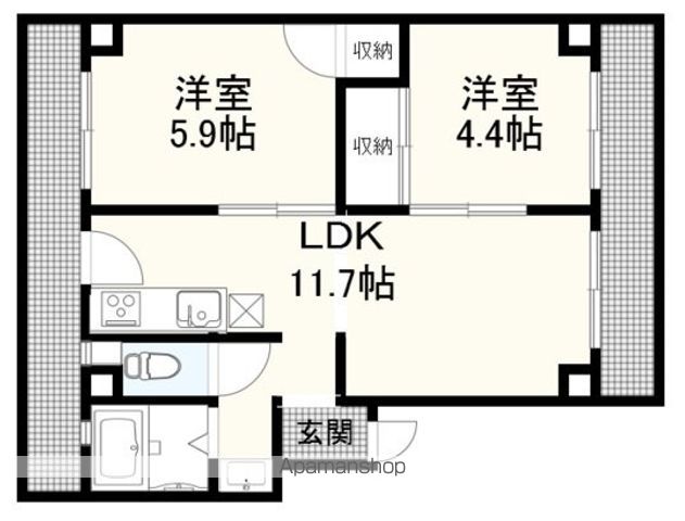 【和歌山市和歌浦東のマンションの間取り】