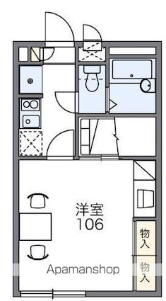 レオパレスｐｉｎｅ　ｃｒｅｓｔ[1K/23.18m2]の間取図