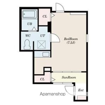 ミルエム[1K/27.65m2]の間取図