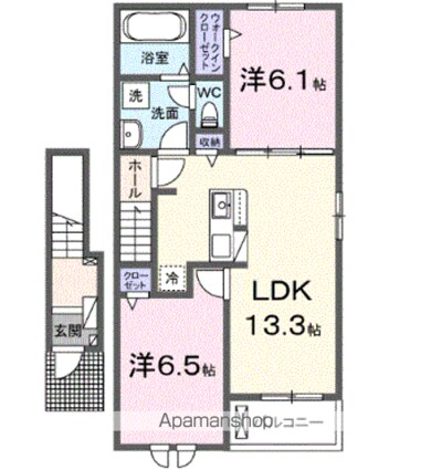 カルムメゾンⅡ[2LDK/59.55m2]の間取図