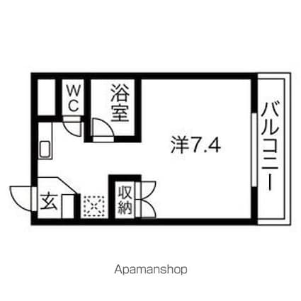 ＴＯＷＮみやび[1K/23m2]の間取図