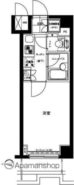 ルーブル錦糸町[1K/20.01m2]の間取図