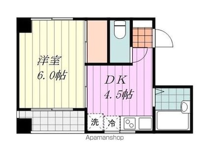 クリエイションビル小坂[1DK/24.8m2]の間取図