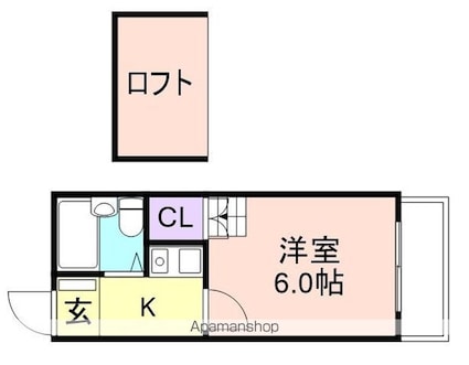 和歌山県和歌山市土入[1K/18.49m2]の間取図