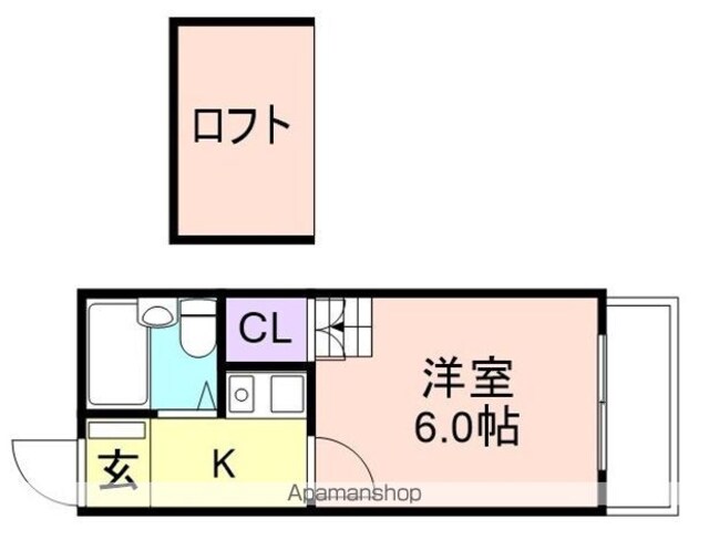 和歌山県和歌山市土入[1K/18.49m2]の間取図