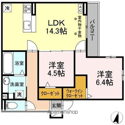 コーエクジスタンス主税[2LDK/60.53m2]の間取図