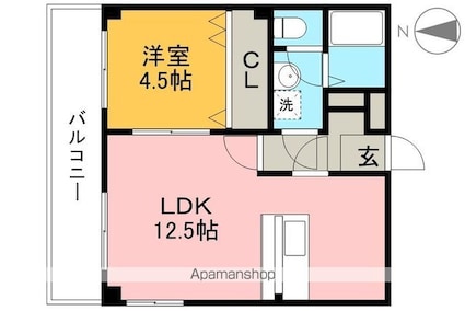 グランパレスパゴダ[1LDK/37.5m2]の間取図