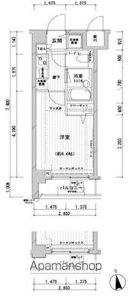 東京都杉並区下高井戸３丁目[1K/21.09m2]の間取図