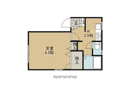 コーポポプラ[1K/28.71m2]の間取図