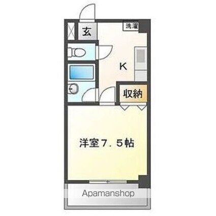 ラ・コール栄５[1K/23.8m2]の間取図