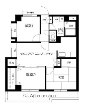 ベルサイオンⅡ[3LDK/60.25m2]の間取図
