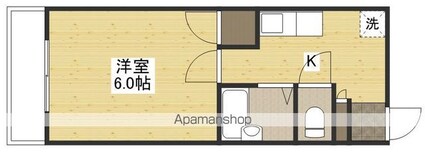 広島県広島市中区東白島町[1K/19.5m2]の間取図