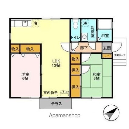 ファンタジーハウス[2LDK/58.89m2]の間取図