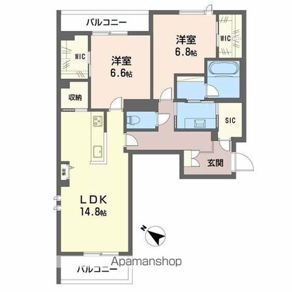 プランドール[2LDK/78.58m2]の間取図
