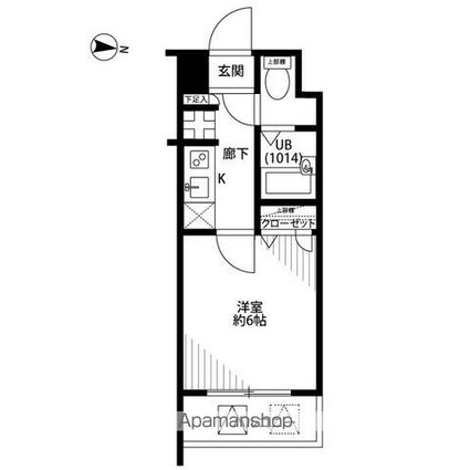 プレール・ドゥーク馬込駅前[1K/20.59m2]の間取図