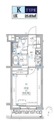 Ａｌｉｖｉｓ新江古田[1K/25.83m2]の間取図