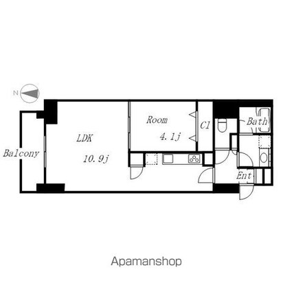 プレサンス広小路通　葵[1LDK/39.68m2]の間取図