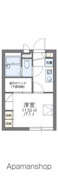 レオパレスコンフォート成城[1K/19.87m2]の間取図