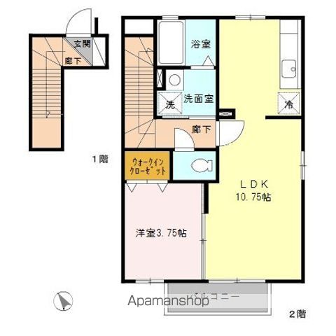 日野市栄町のアパートの間取り