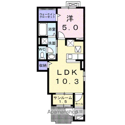 ブルージュＫ[1LDK/41.15m2]の間取図