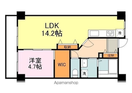 メゾンエンリッチ[1LDK/51.7m2]の間取図