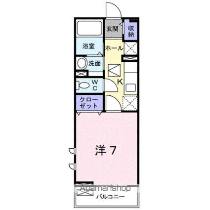 ミーティア　Ⅲ[1K/26.08m2]の間取図