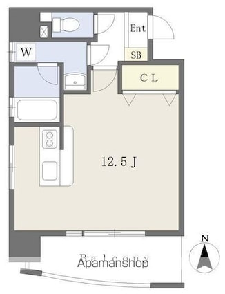 ニックビル持田[1R/30.45m2]の間取図