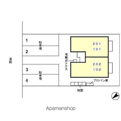 リバーサイドハイツ[1LDK/41.26m2]の配置図