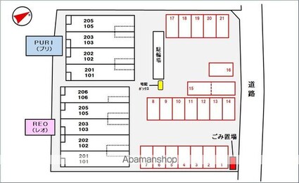 ＰＵＲＩ[1K/35m2]の配置図