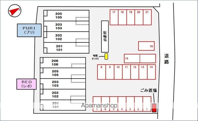 ＰＵＲＩ[1K/35m2]の配置図