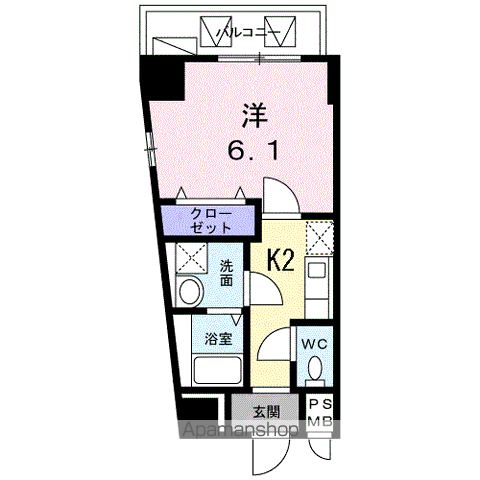 笹山ハイツ 601 ｜ 東京都練馬区練馬１丁目19-3（賃貸マンション1K・6階・23.91㎡） その2